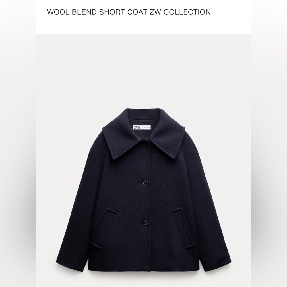 Zara wool blend Navy Coat